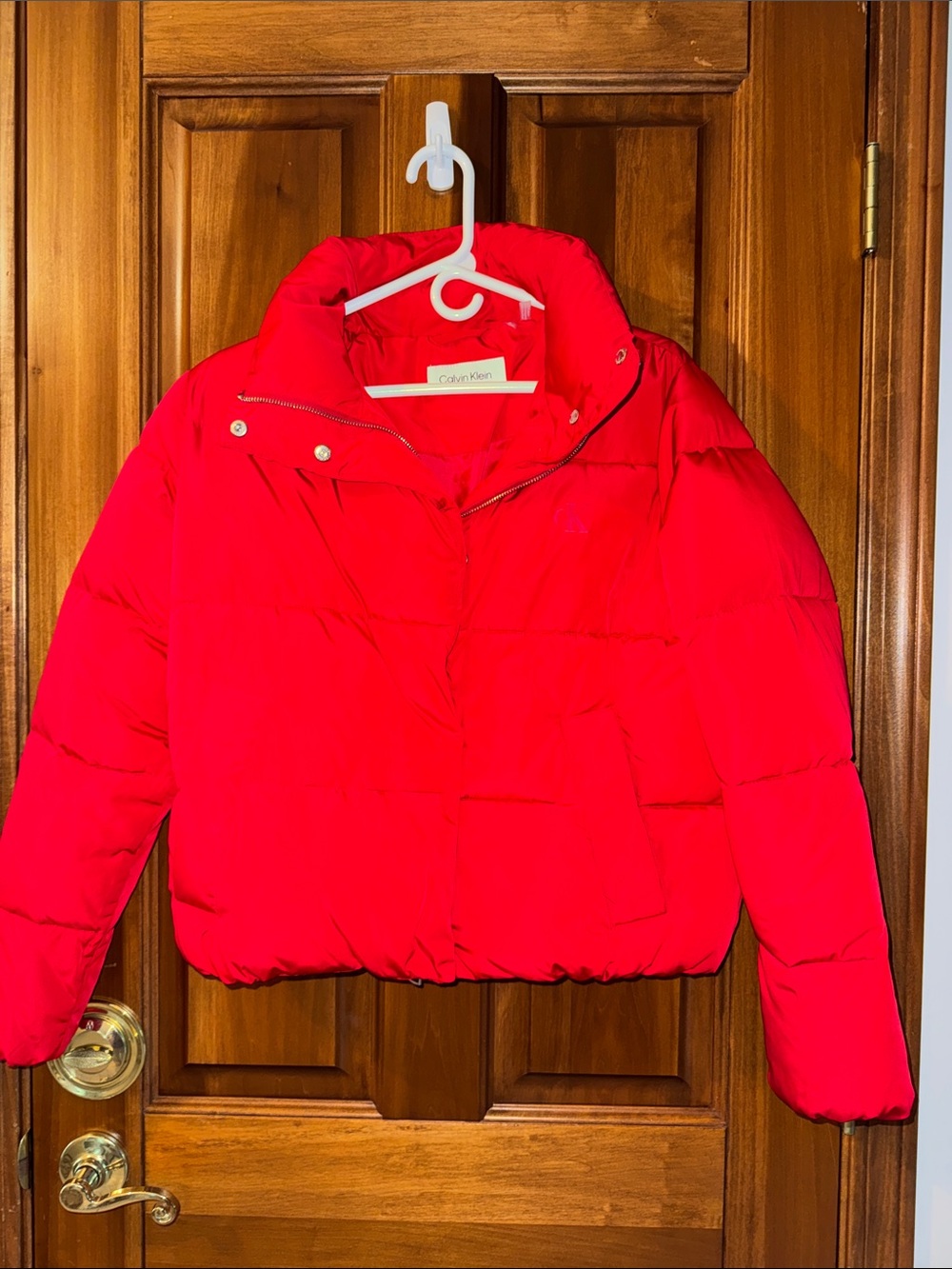 Calvin Klein Bright Red Quilted Puffer Jacket